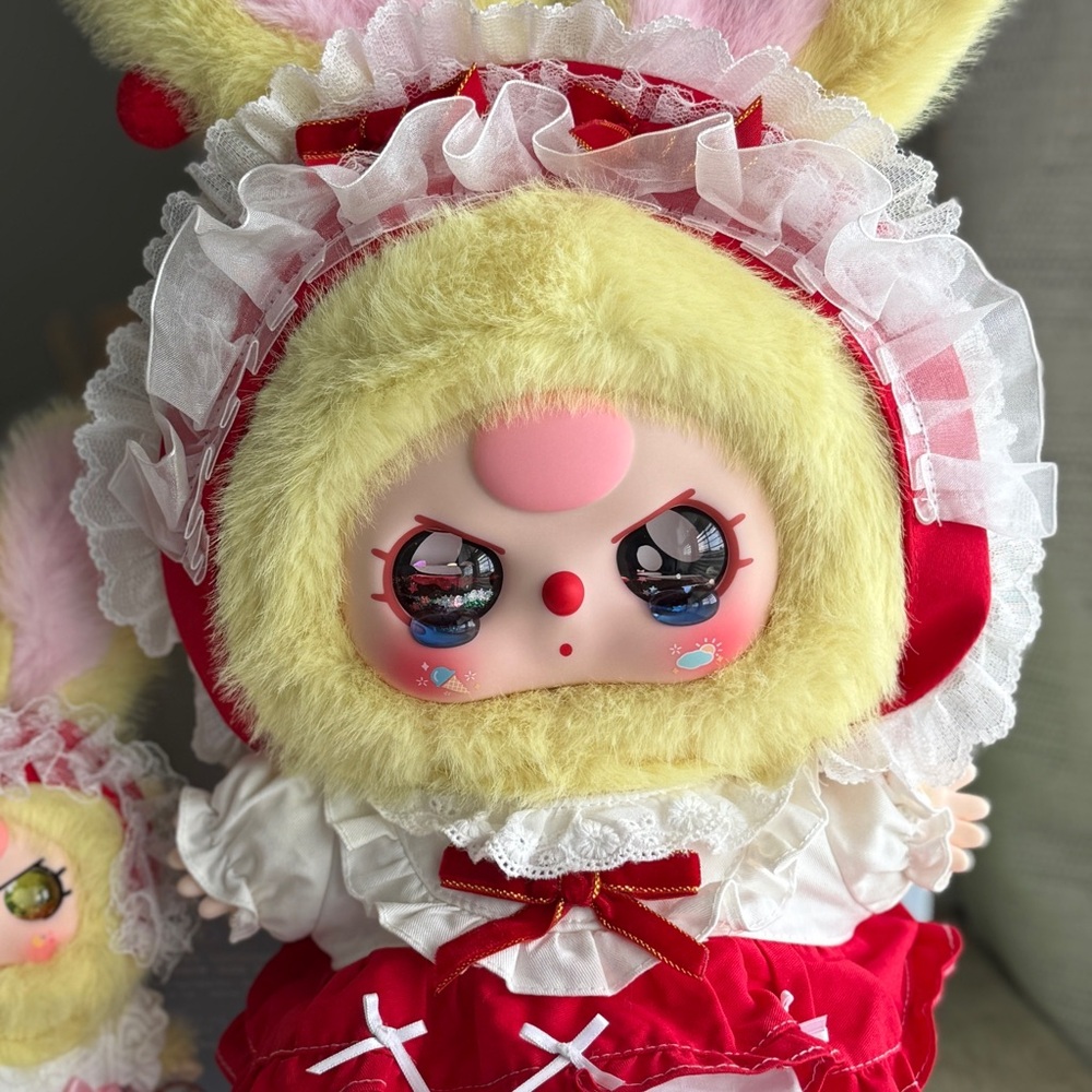 Charming Bunny Doll Set with Red and Yellow Outfit